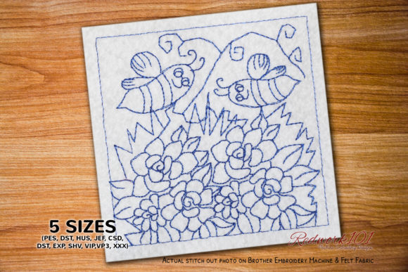 Bee Flying on the Flower Embroidery Review
