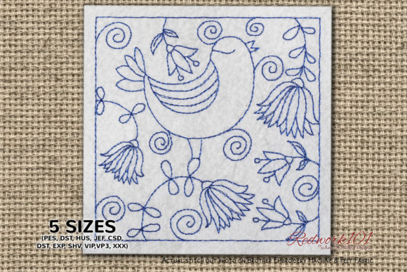 Bird with Lotus Flowers Embroidery Design Review