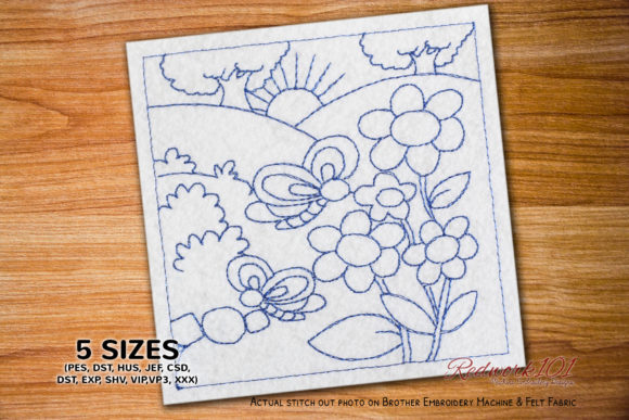 Butterfly in the Garden Redwork Review