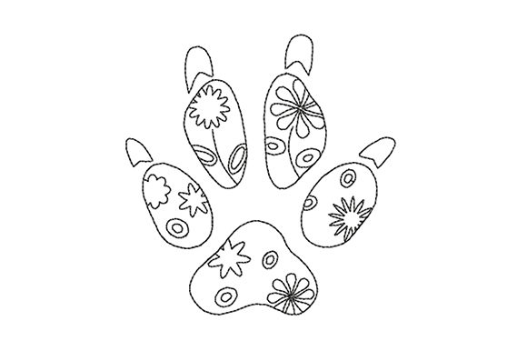 Dog Paw Prints with Flowers Embroidery Review