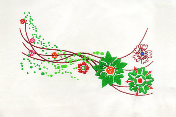 Green Flower Vine Embroidery Design Review
