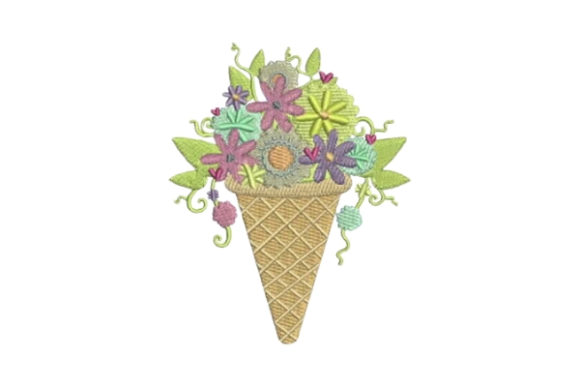 Ice Cream Cone with Flowers Embroidery Review