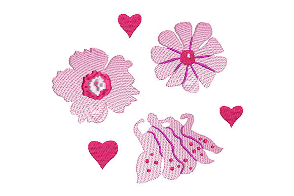 Pink Flowers with Hearts Embroidery Review