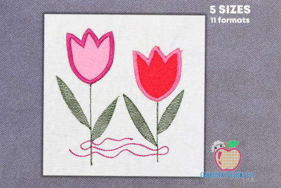 Two Pink Colored Tulip Flowers Tied Review